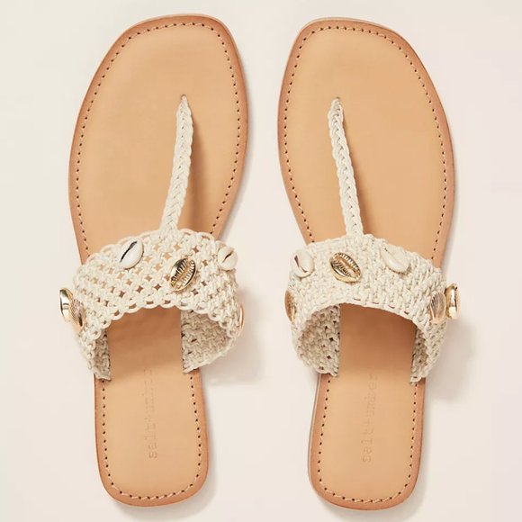 ANTHROPOLOGIE Salt + Umber Oceana Macrame Sandals Sz 10 - NIB!! - Picture 5 of 12
